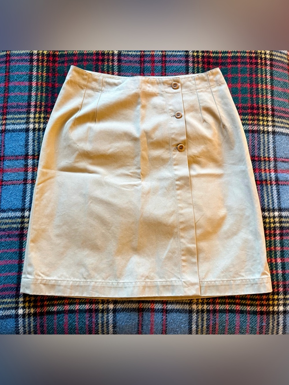 A.P.C. Size 34 (XS) A-Line Khaki Cotton Mini Skirt